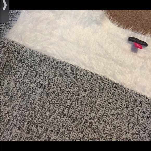 Vince Camuto White Fuzzy  and Grey Top Soft Sweater
XS Long Sleeve - Picture 5 of 6